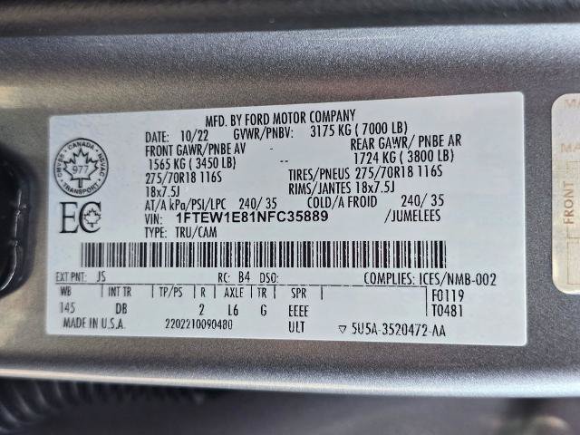 Certified 2022 Ford F150 Tremor AWD/4WD image 35