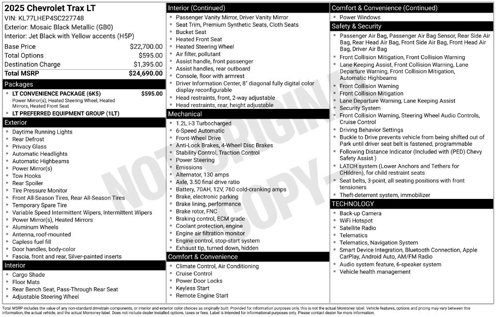Used 2025 Chevrolet Trax LT w/ LT Convenience Package FWD image 10