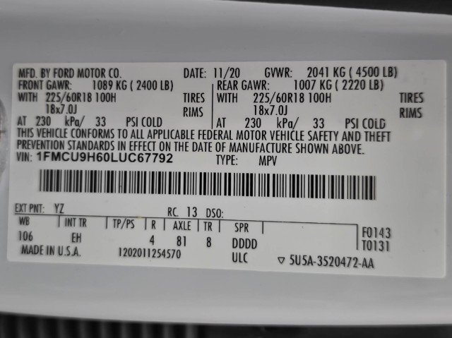 Used 2020 Ford Escape SEL AWD/4WD image 44