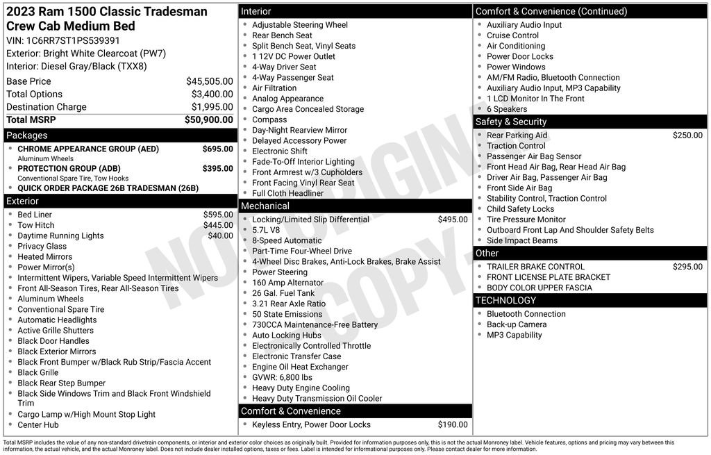 Used 2023 RAM 1500 Tradesman w/ Chrome Appearance Group image 9