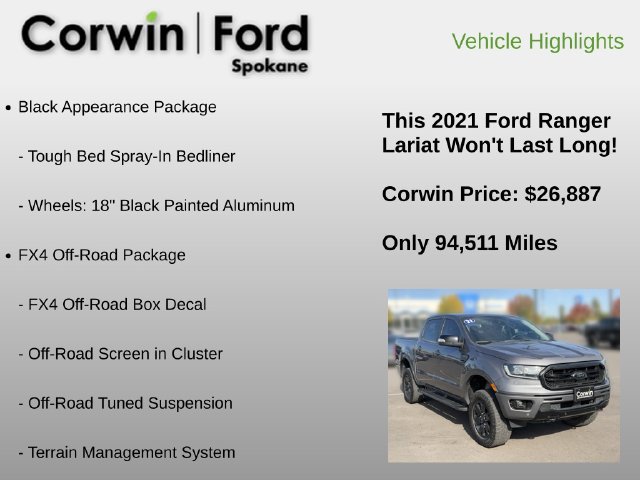 Used 2021 Ford Ranger Lariat w/ Equipment Group 501A High AWD/4WD image 18