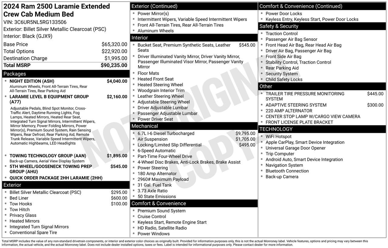 Used 2024 RAM 2500 Laramie w/ Night Edition AWD/4WD image 38