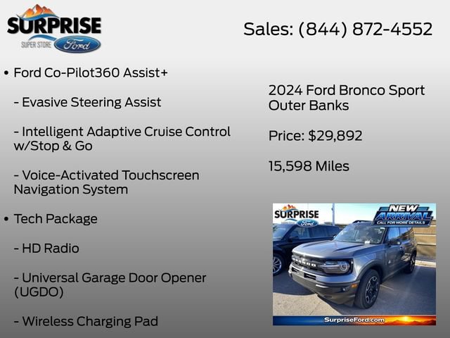 Certified 2024 Ford Bronco Sport Outer Banks w/ Tech Package AWD/4WD image 7