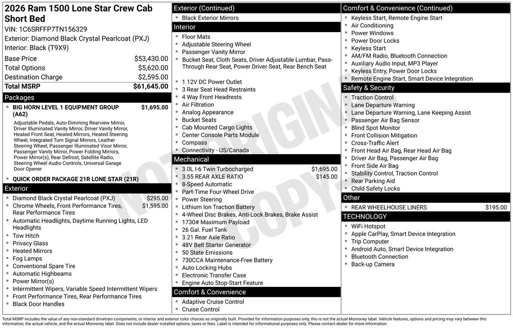 New 2026 RAM 1500 Lone Star AWD/4WD image 15