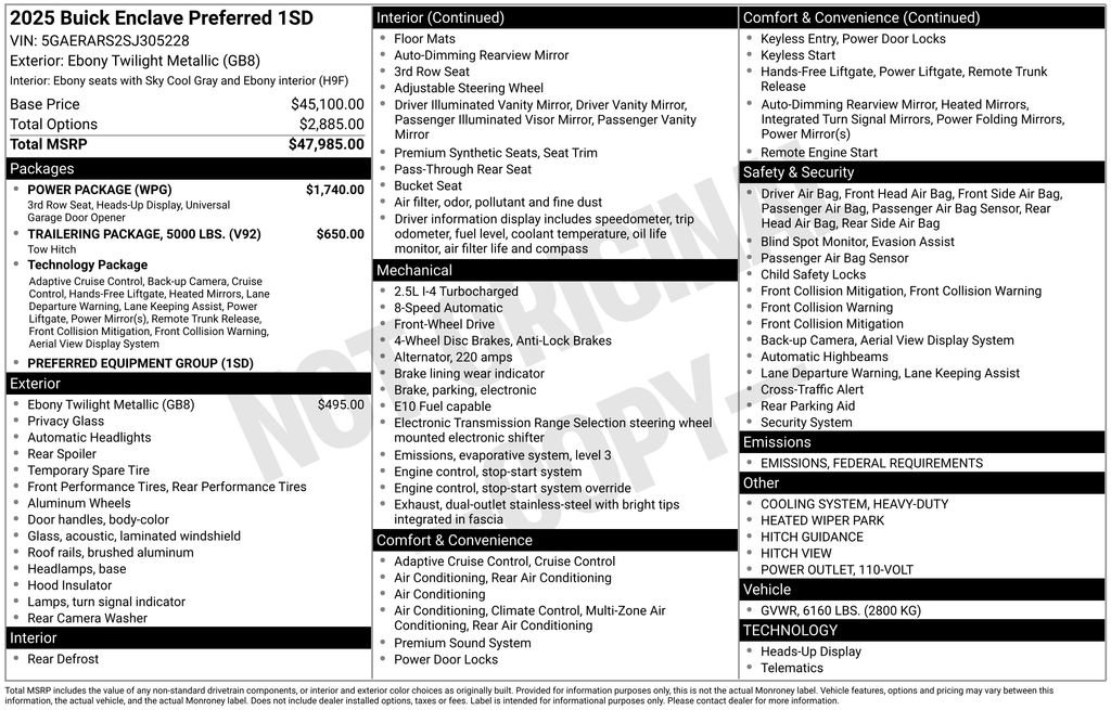 New 2025 Buick Enclave Preferred w/ Power Package image 37