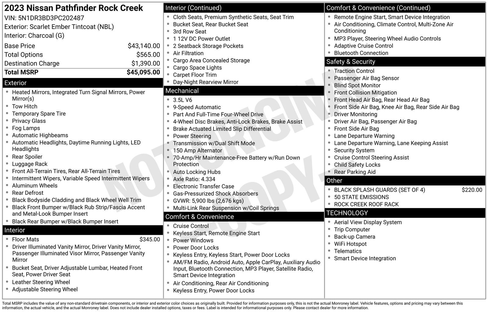 Certified 2023 Nissan Pathfinder Rock Creek image 2