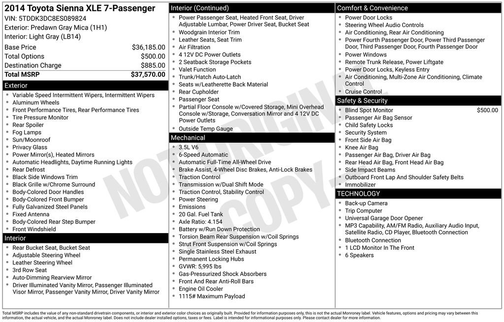 Used 2014 Toyota Sienna XLE AWD/4WD image 27