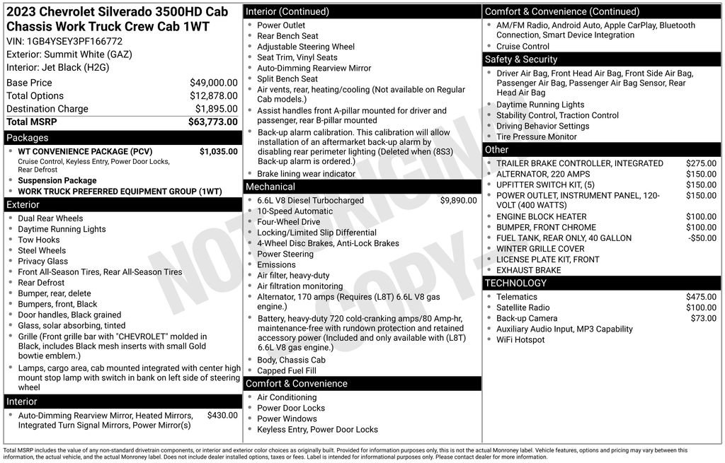 Used 2023 Chevrolet Silverado 3500 W/T w/ WT Convenience Package AWD/4WD image 24