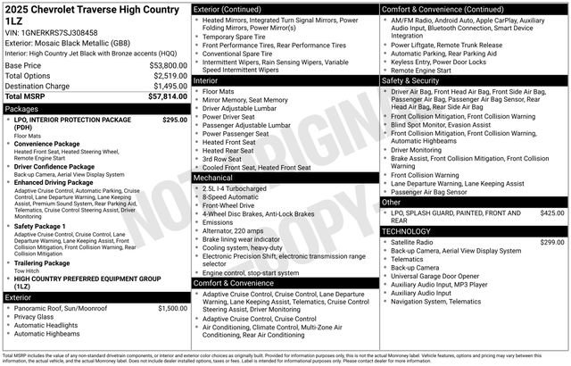 Used 2025 Chevrolet Traverse High Country image 2