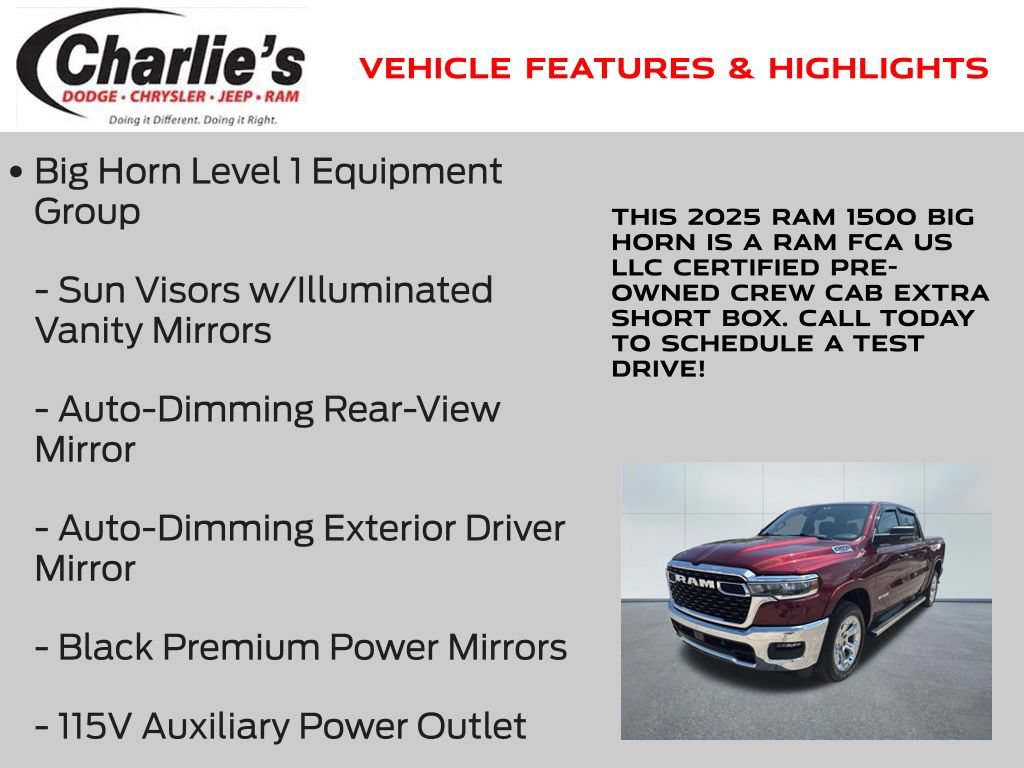 Certified 2025 RAM 1500 Big Horn AWD/4WD image 13