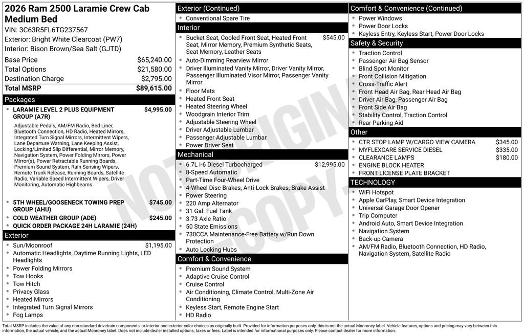 New 2026 RAM 2500 Laramie AWD/4WD image 6