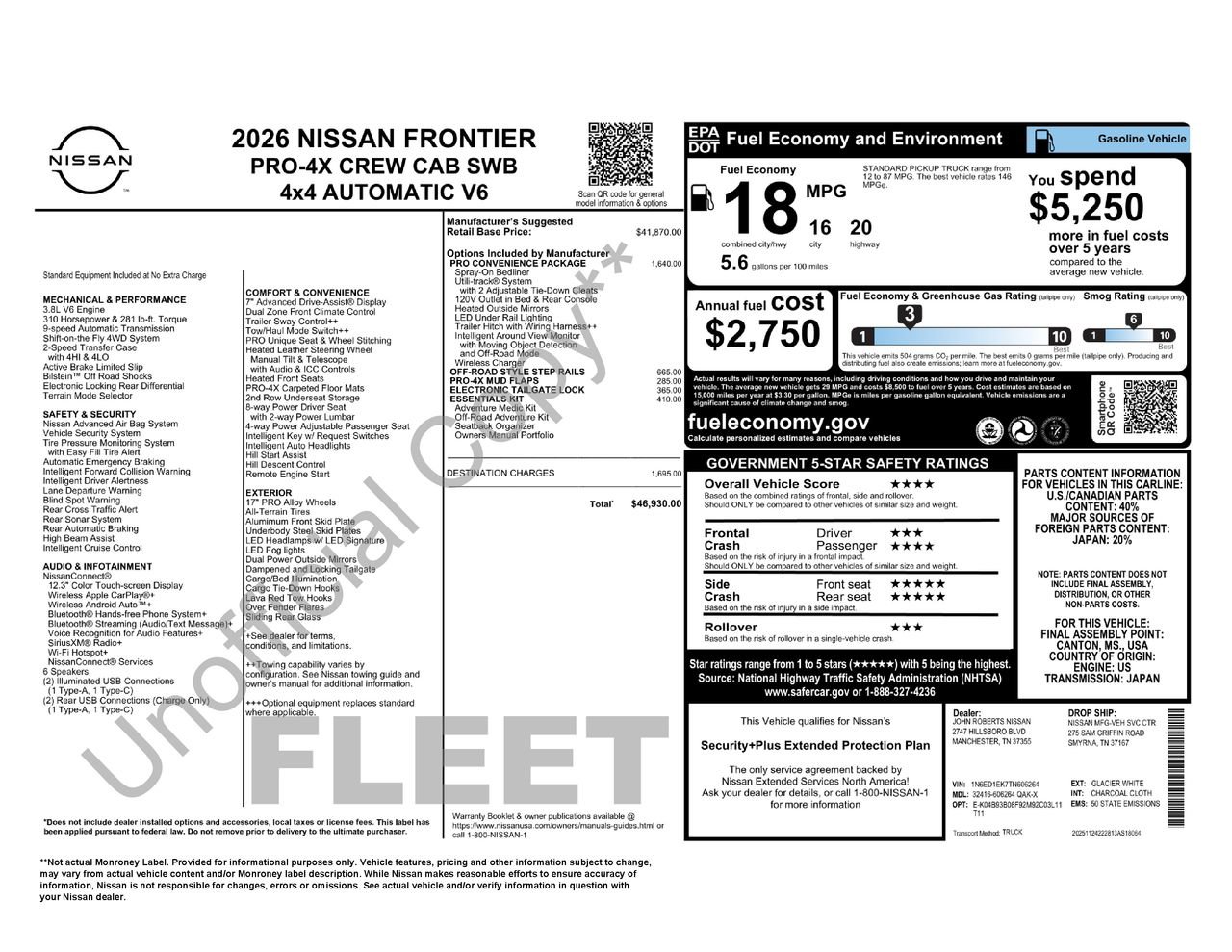 Certified 2026 Nissan Frontier PRO-4X w/ Pro-4x Convenience Package AWD/4WD image 37