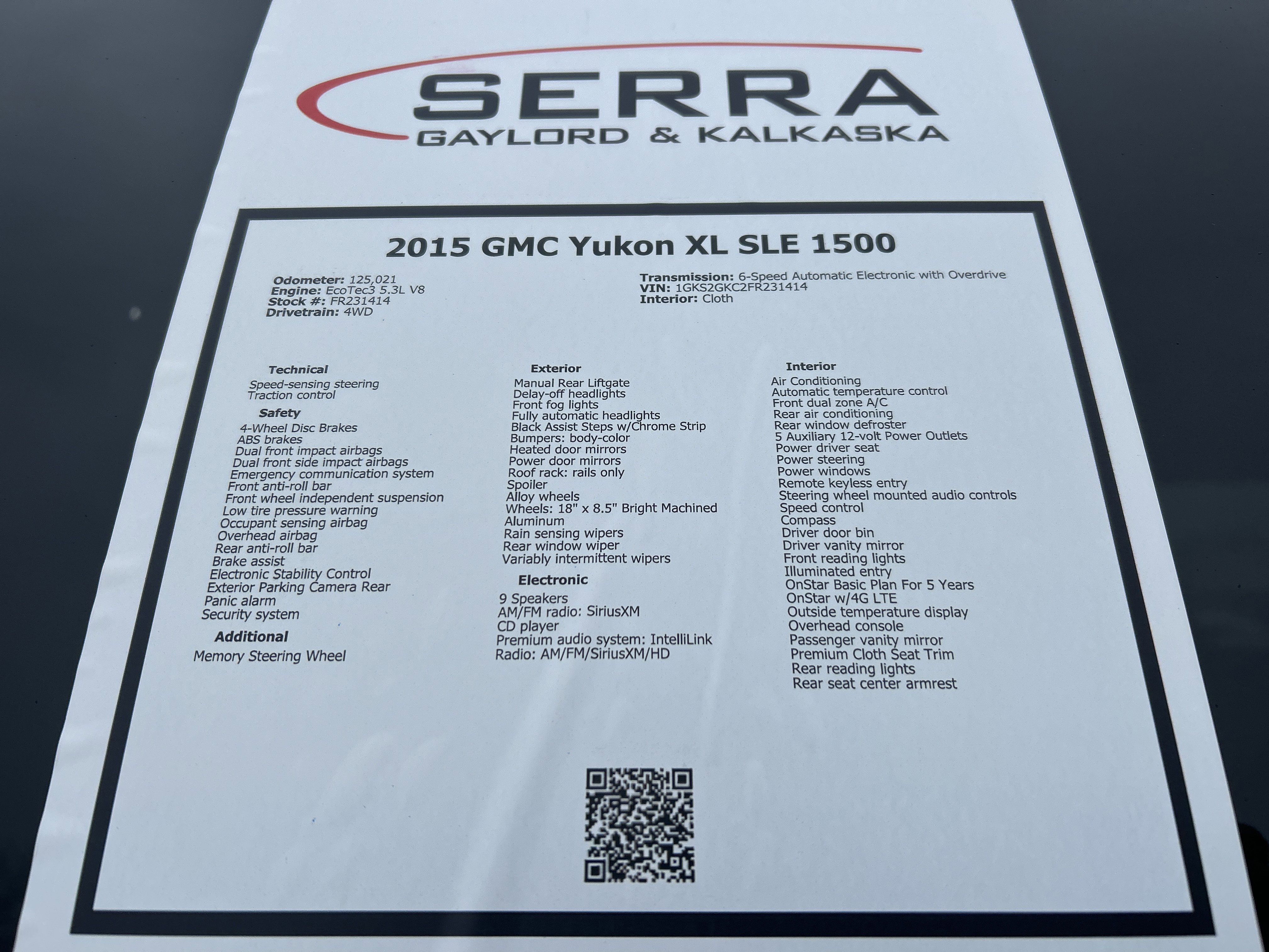 Used 2015 GMC Yukon XL SLE image 29
