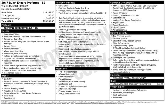 Used 2017 Buick Encore Preferred image 7