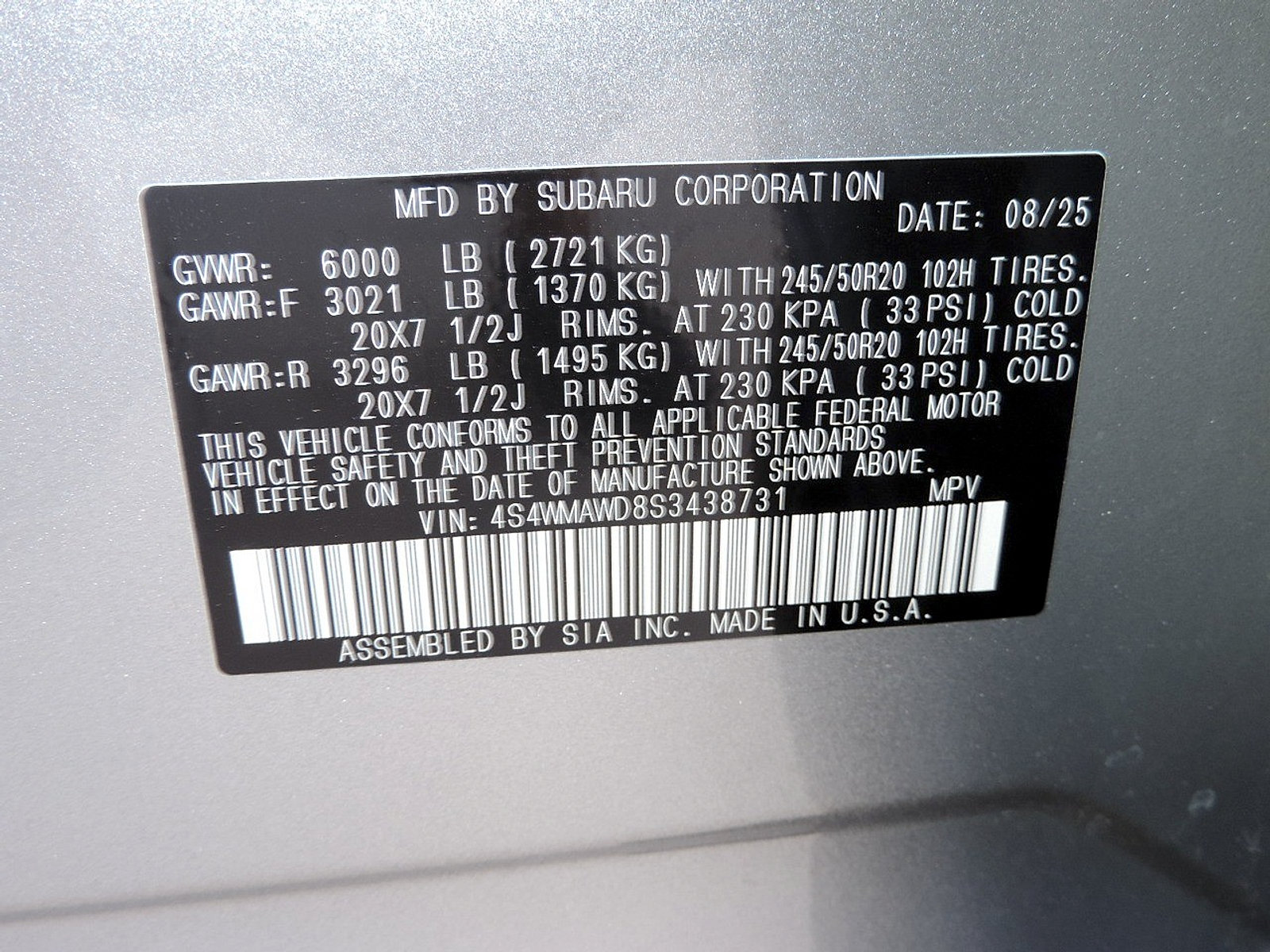 Certified 2025 Subaru Ascent Bronze Edition AWD/4WD image 20