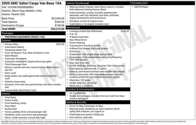 Used 2005 GMC Safari RWD image 24