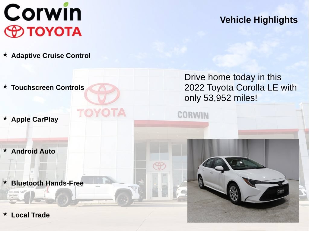 Used 2022 Toyota Corolla LE w/ Carpet Mat Package (TMS) FWD image 6