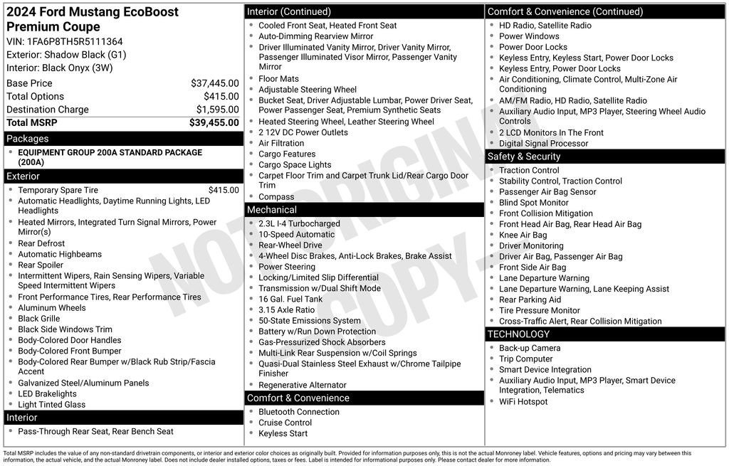 Certified 2024 Ford Mustang Premium image 2