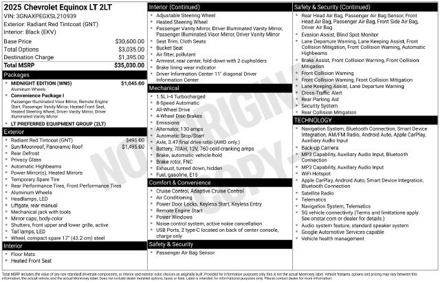 Used 2025 Chevrolet Equinox LT w/ Midnight Edition AWD/4WD image 33