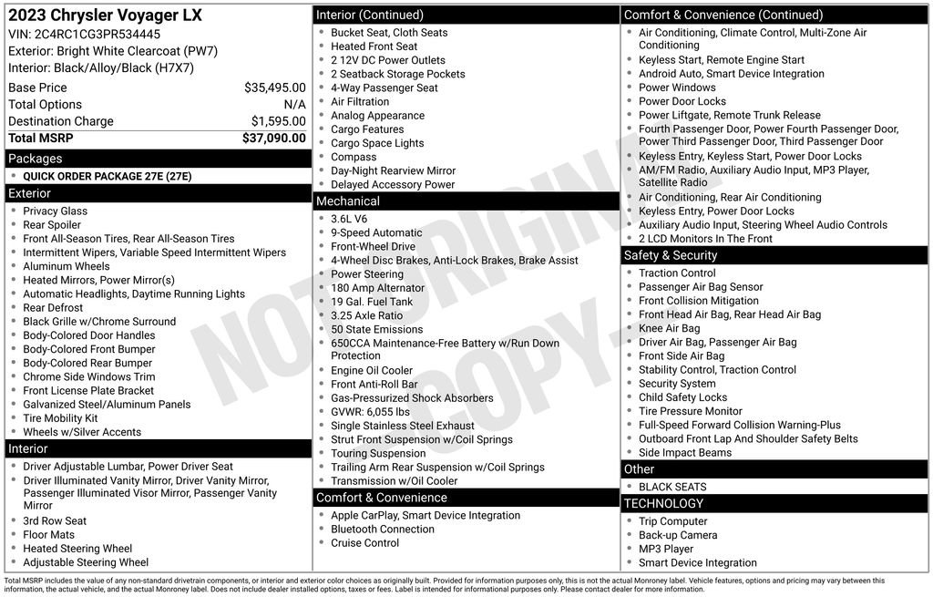 Used 2023 Chrysler Voyager LX image 21