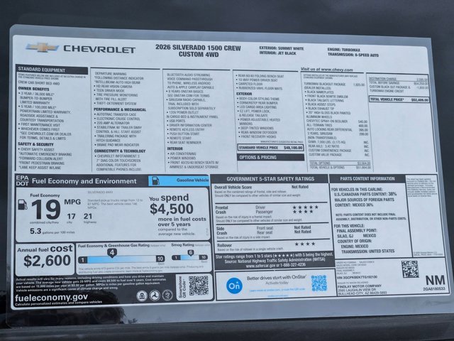 New 2026 Chevrolet Silverado 1500 Custom w/ Turbomax Blackout Package image 17