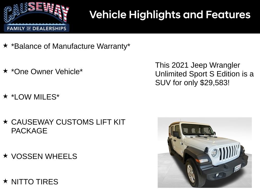 Used 2021 Jeep Wrangler Unlimited Sport image 2