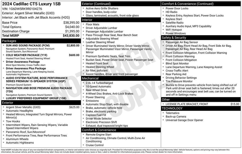 Certified 2024 Cadillac CT5 Luxury w/ Sun And Sound Package RWD image 43
