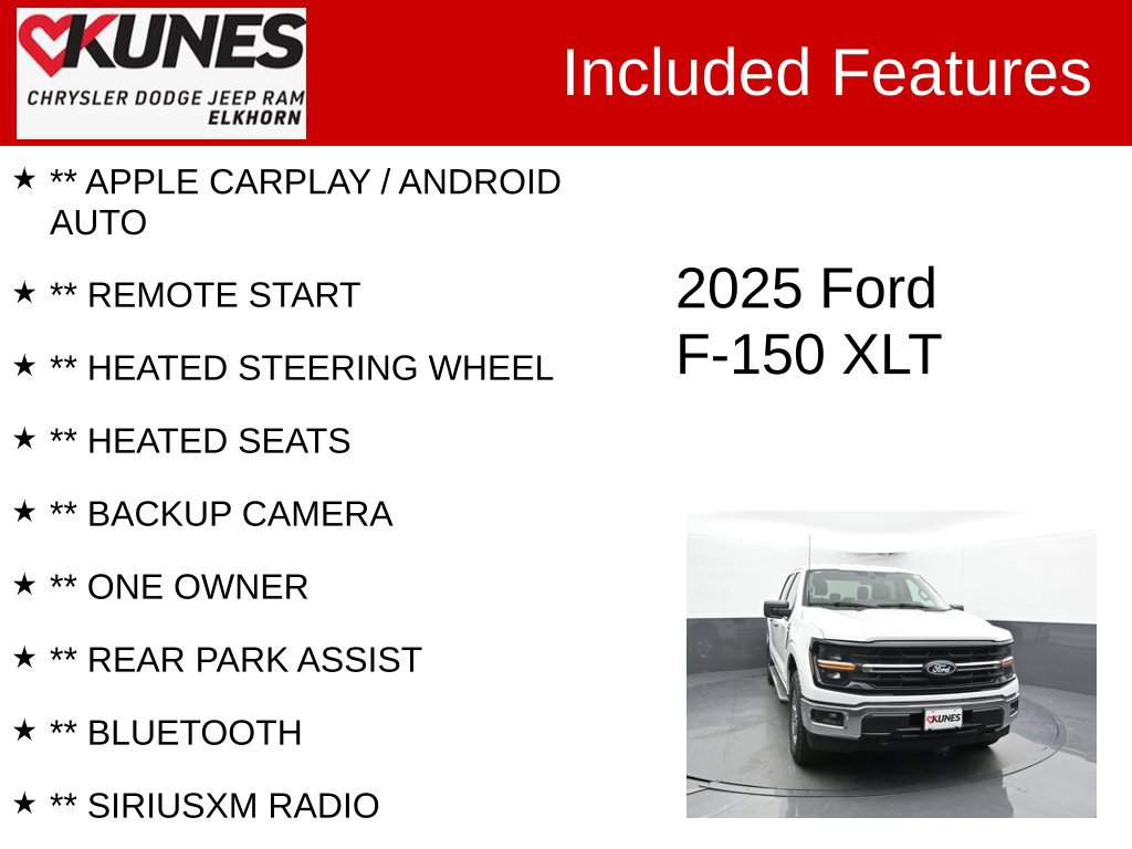 Used 2025 Ford F150 XLT w/ Equipment Group 301A Standard AWD/4WD image 2