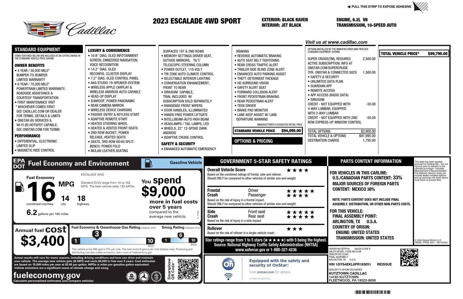 Used 2023 Cadillac Escalade Sport AWD/4WD image 20
