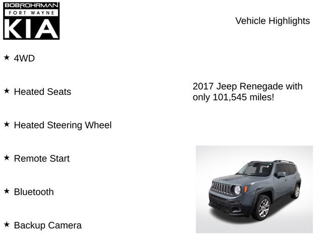 Used 2017 Jeep Renegade Latitude w/ Cold Weather Group AWD/4WD image 8