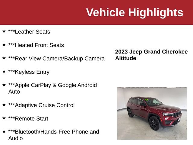 Used 2023 Jeep Grand Cherokee Altitude AWD/4WD image 10