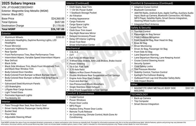 Certified 2025 Subaru Impreza 2.0i image 3