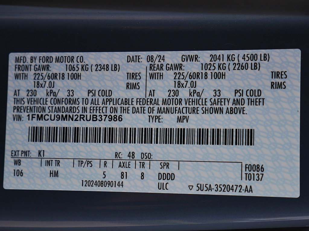 Used 2024 Ford Escape ST-Line w/ Tech Pack #1 AWD/4WD image 61