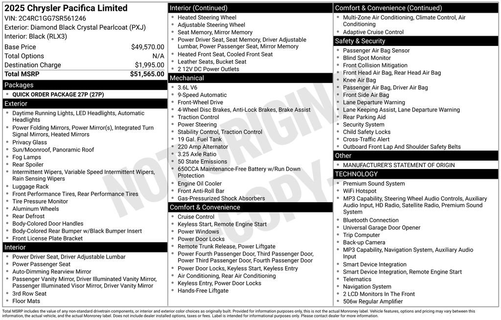 Used 2025 Chrysler Pacifica Limited FWD image 6