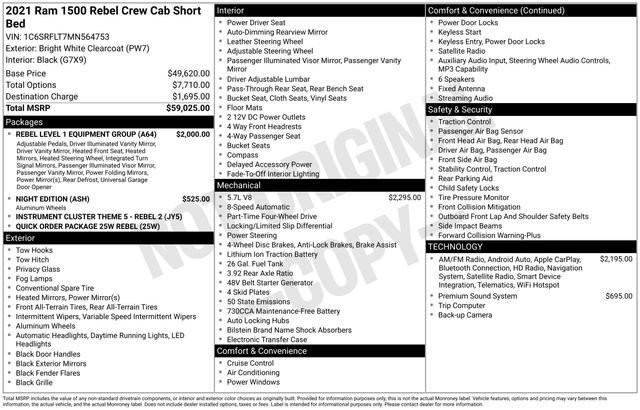 Used 2021 RAM 1500 Rebel w/ Rebel Level 1 Equipment Group AWD/4WD image 36