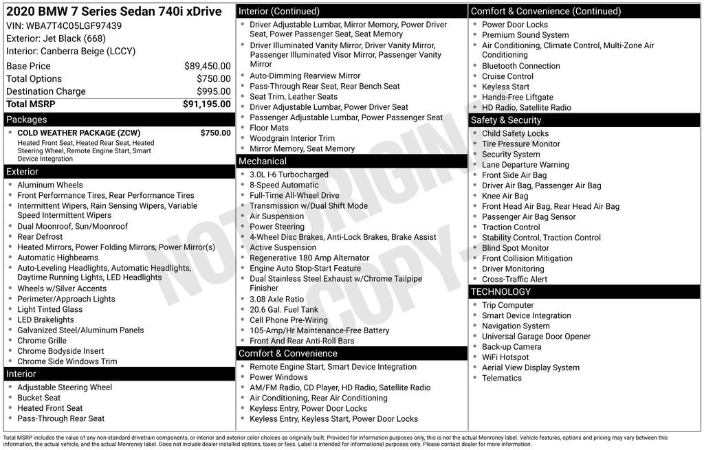 Used 2020 BMW 740i xDrive w/ Cold Weather Package image 5