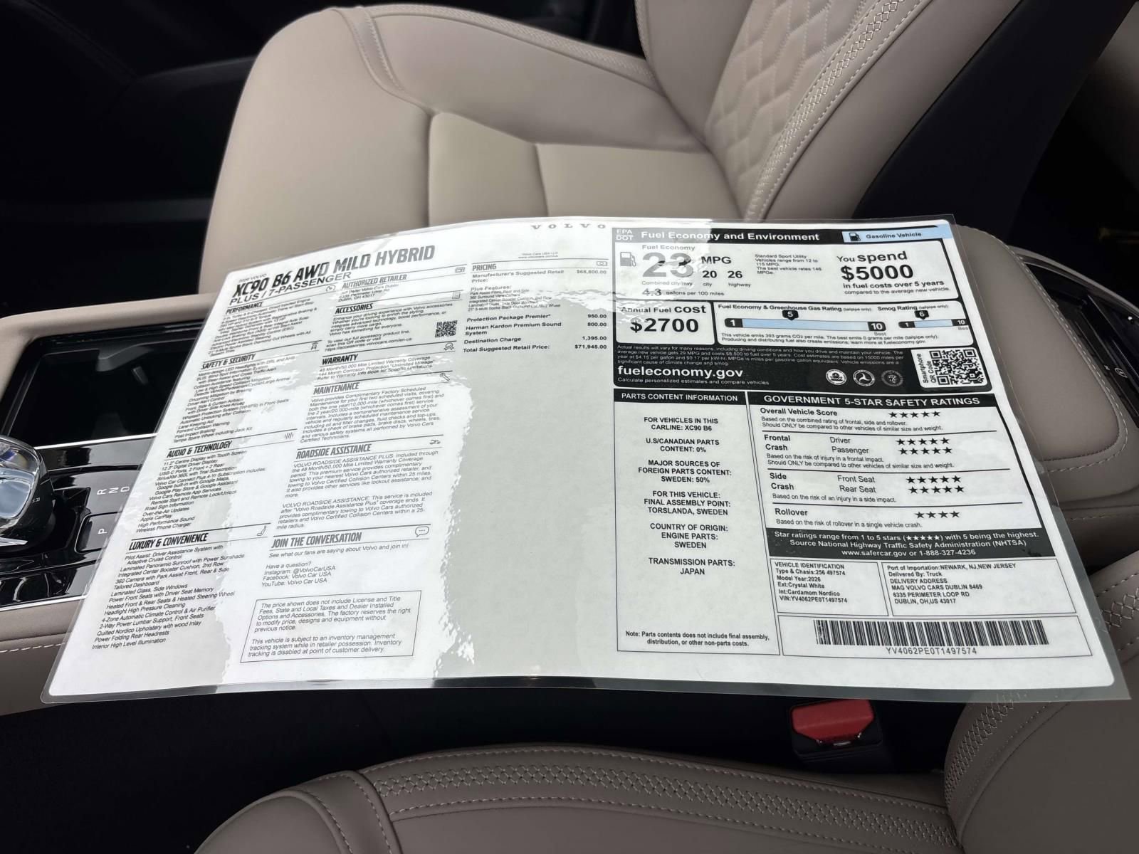 New 2026 Volvo XC90 B6 Plus w/ Protection Package Premier image 33