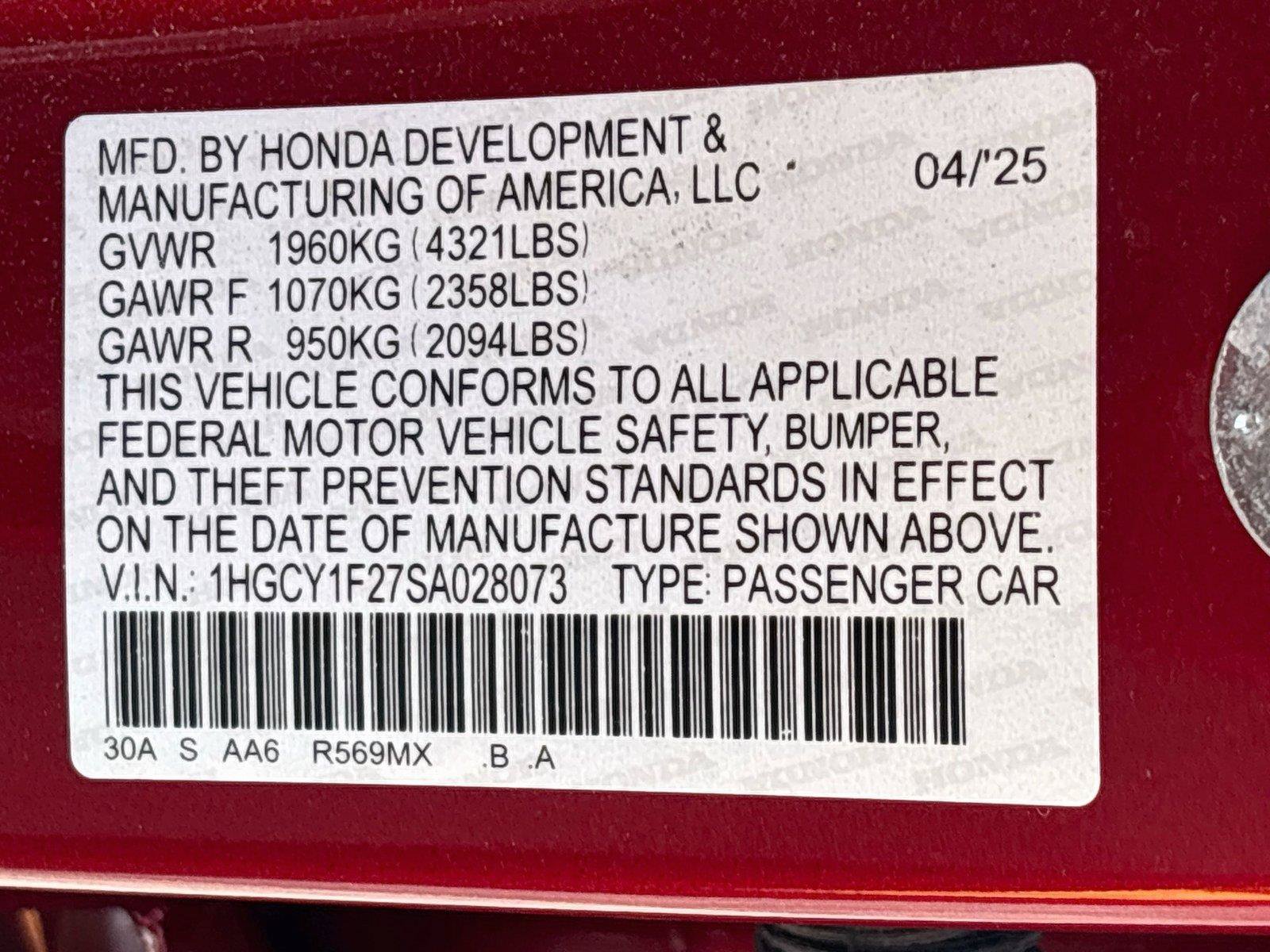 Certified 2025 Honda Accord LX image 34