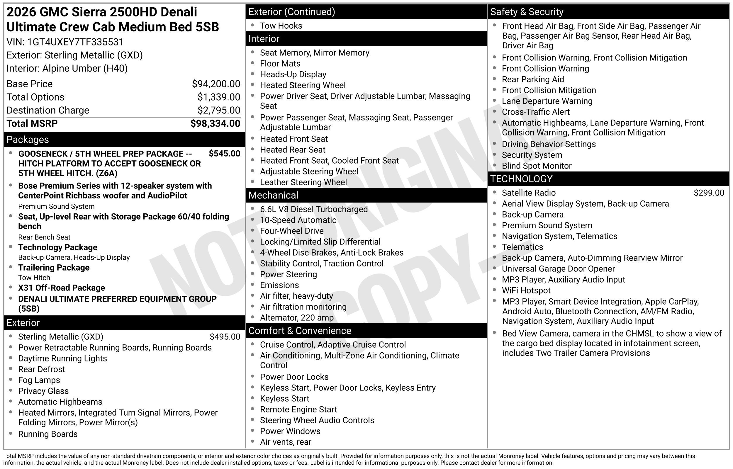 New 2026 GMC Sierra 2500 Denali Ultimate AWD/4WD image 3