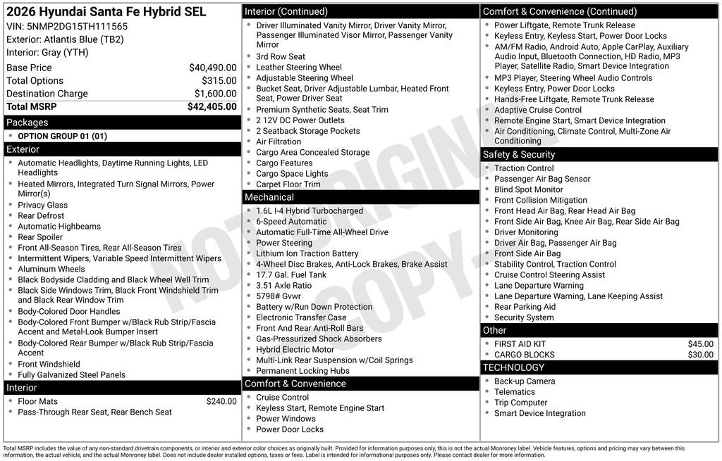 New 2026 Hyundai Santa Fe SEL image 6