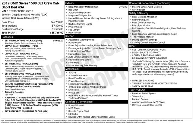 Used 2019 GMC Sierra 1500 SLT w/ SLT Premium Plus Package image 46