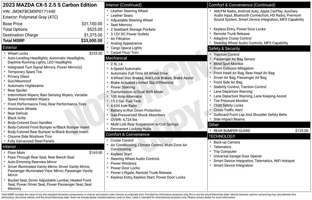 Certified 2023 MAZDA CX-5 Carbon Edition image 32