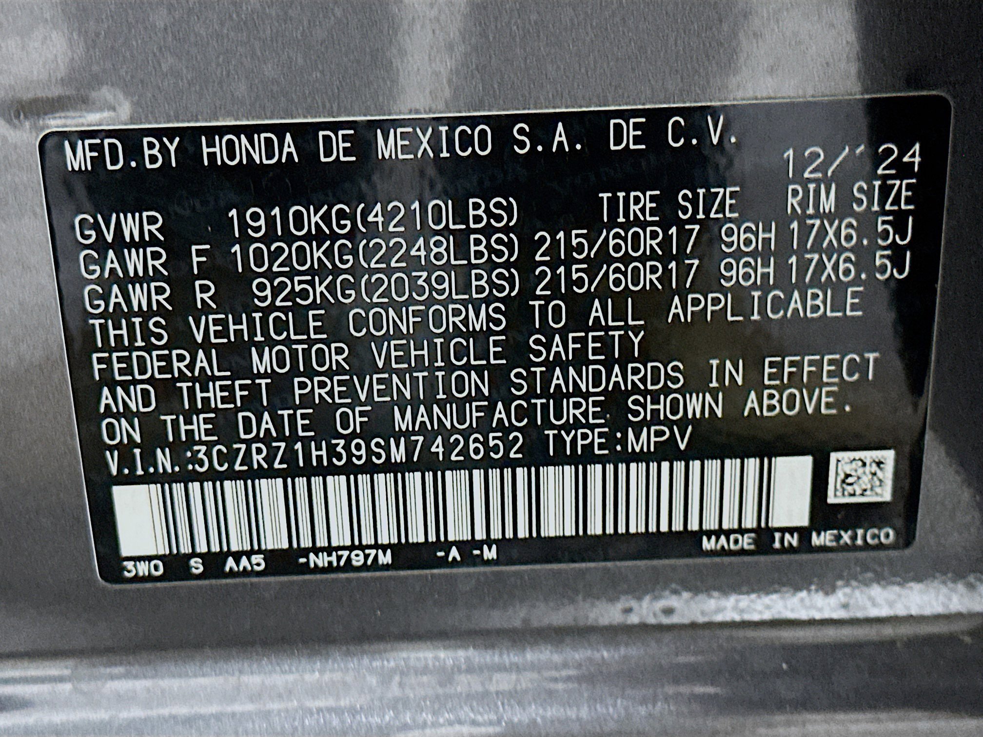 Used 2025 Honda HR-V LX image 12