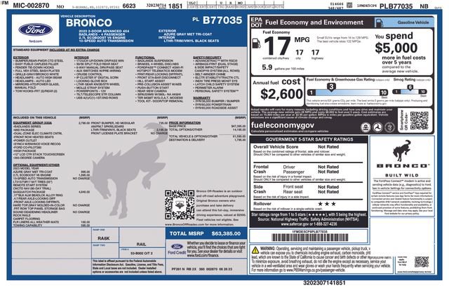 Used 2023 Ford Bronco Badlands w/ Sasquatch Package AWD/4WD image 35