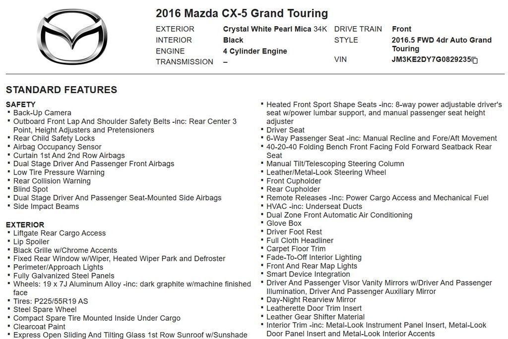 Used 2016 MAZDA CX-5 Grand Touring FWD image 17