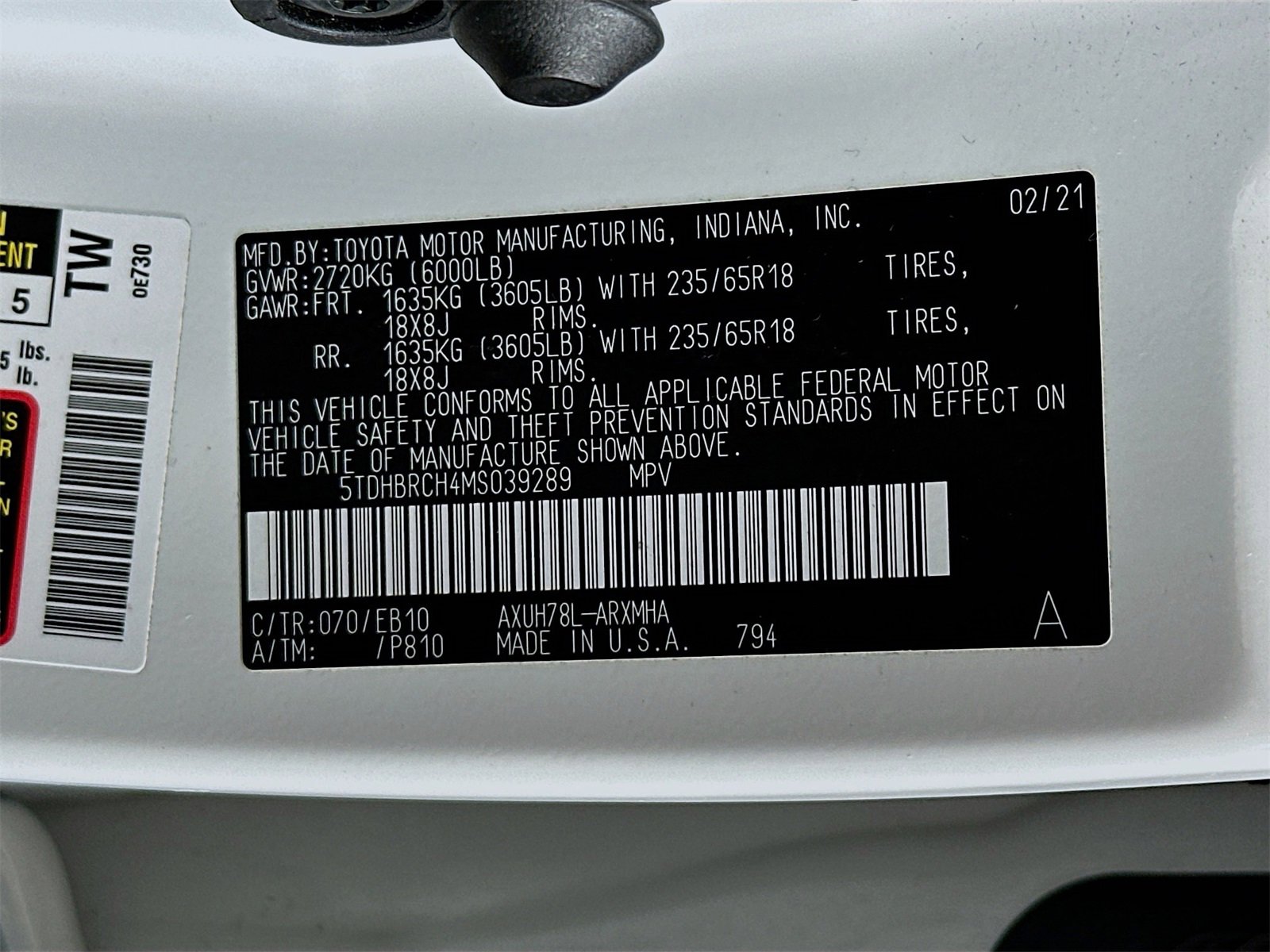 Certified 2021 Toyota Highlander XLE image 34