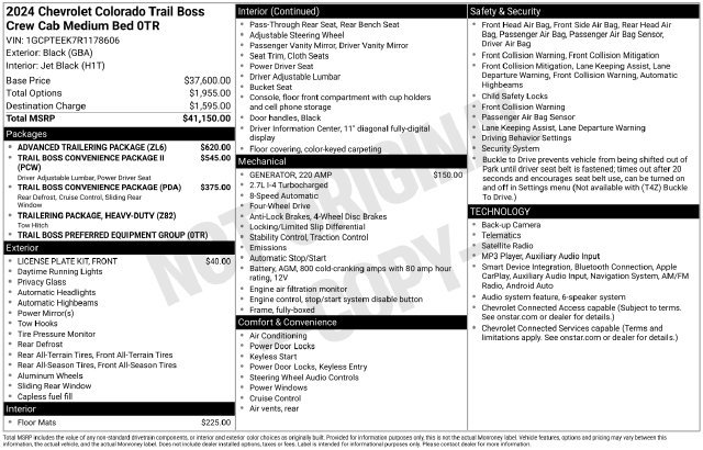 Certified 2024 Chevrolet Colorado Trail Boss w/ Advanced Trailering Package AWD/4WD image 41
