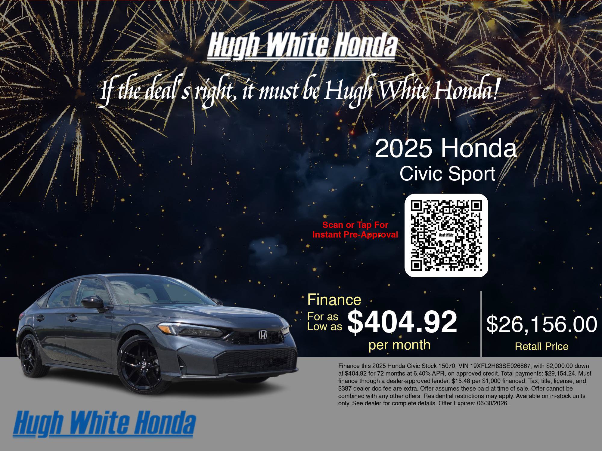 Used 2025 Honda Civic Sport image 3