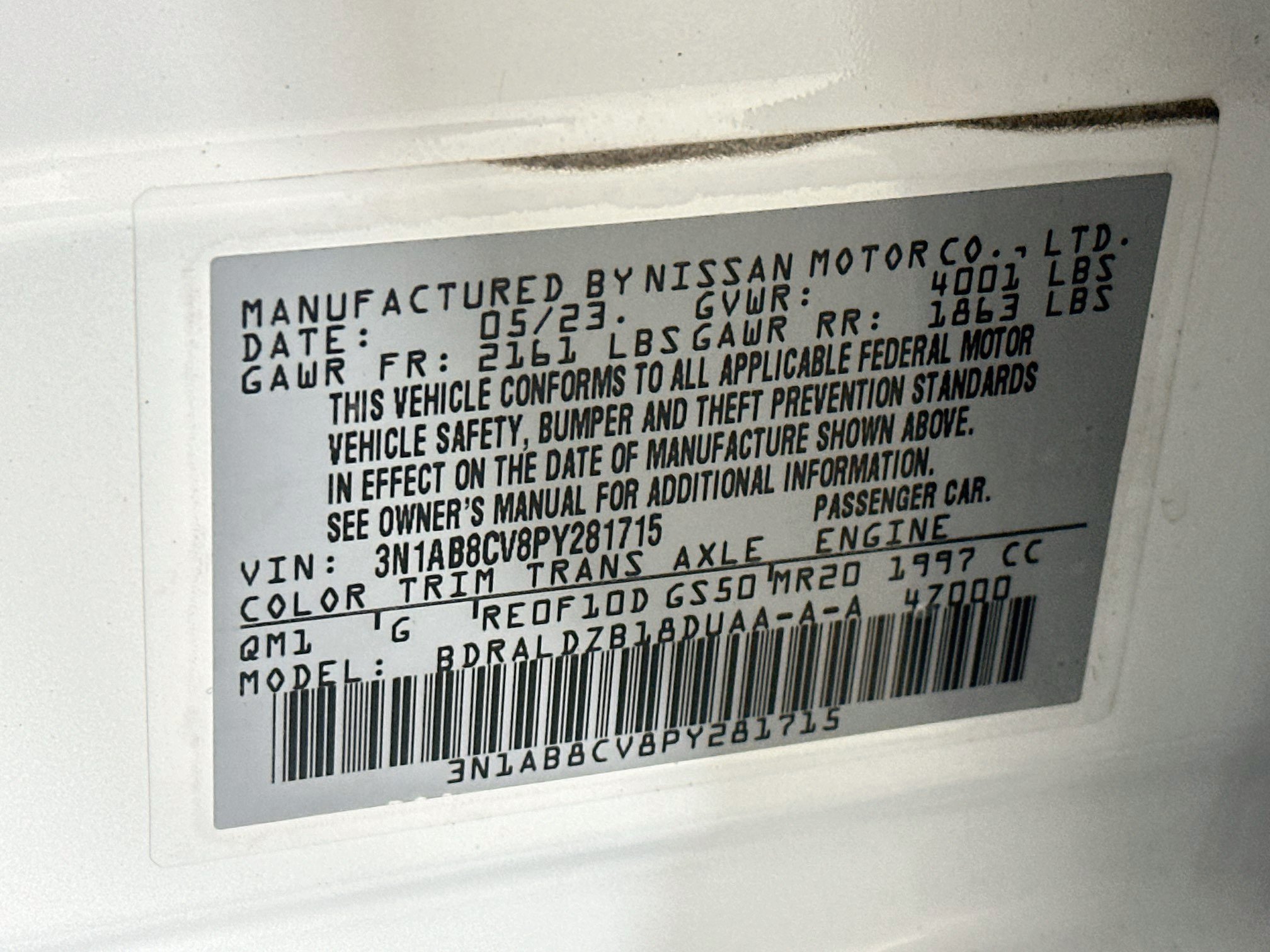 Used 2023 Nissan Sentra SV w/ All-Weather Package FWD image 12