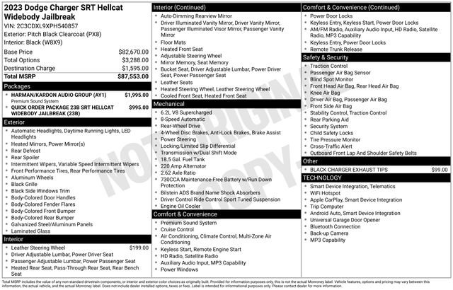 Used 2023 Dodge Charger SRT Hellcat w/ Harman/Kardon Audio Group image 2